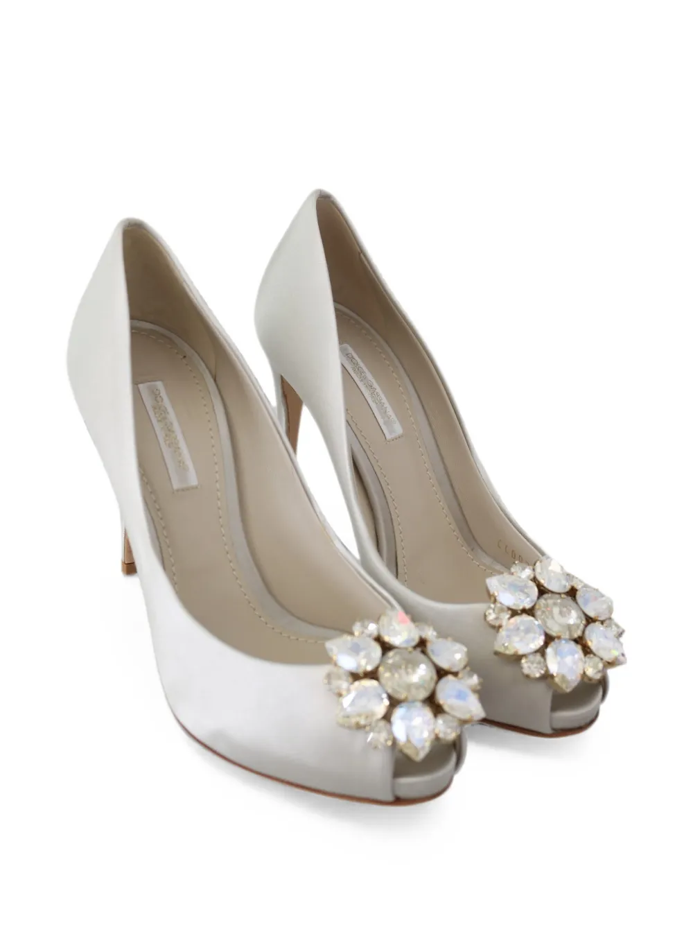 Dolce & Gabbana Pumps met open neus en hak Wit