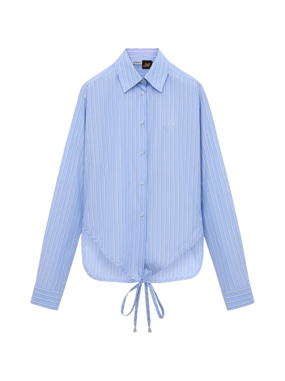 LOEWE striped tie-waist shirt - Blue