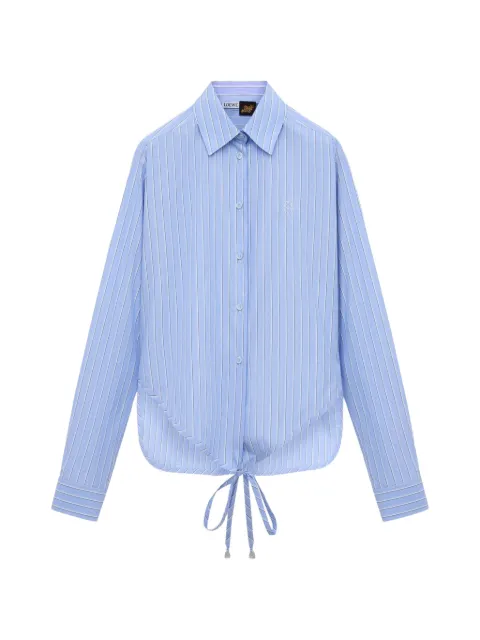 LOEWE camisa a rayas con lazo en la cintura