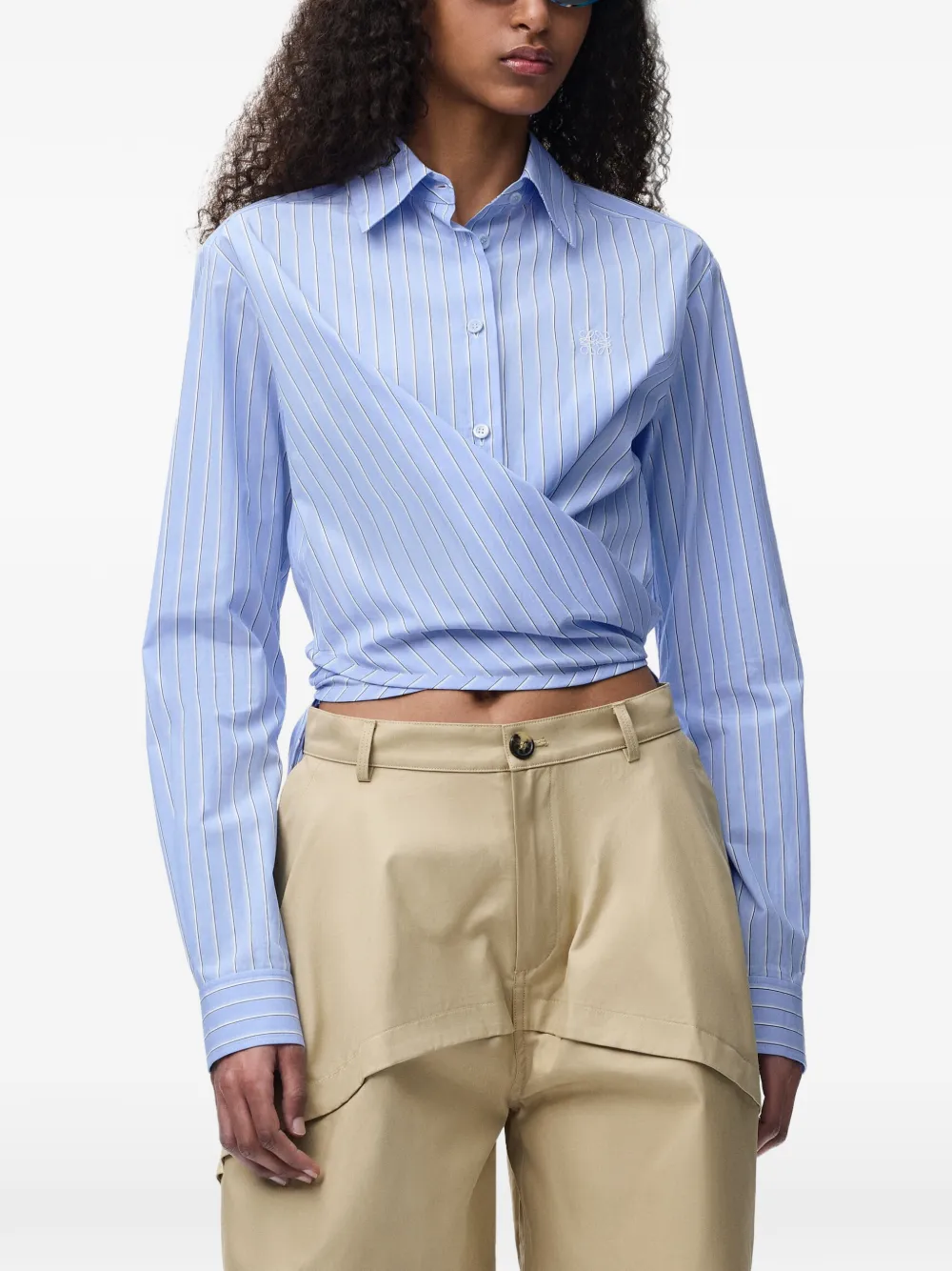 LOEWE striped tie-waist shirt