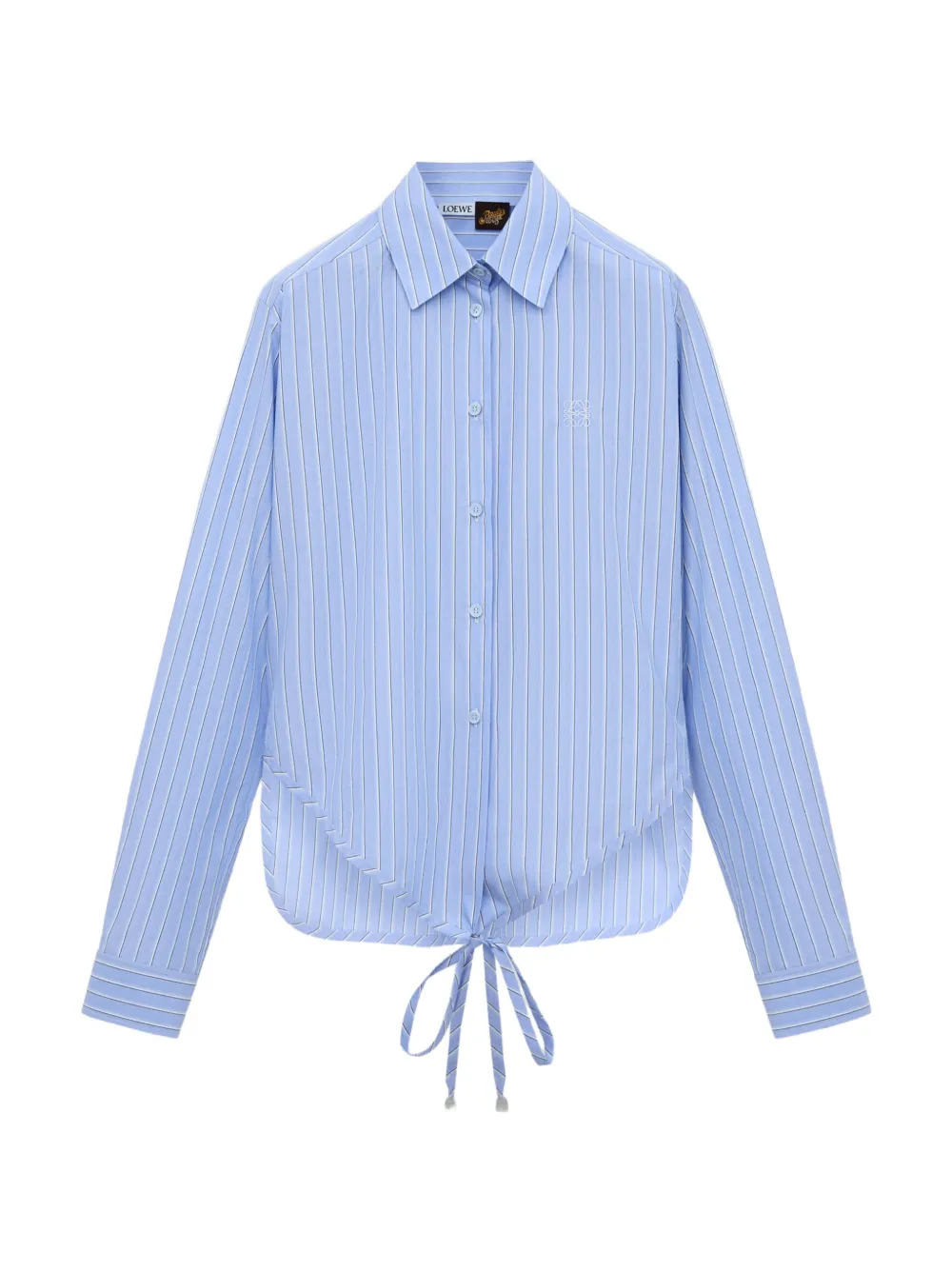 LOEWE chemise rayée à taille nouée - Bleu LOEWE chemise rayée à taille nouée - Bleu