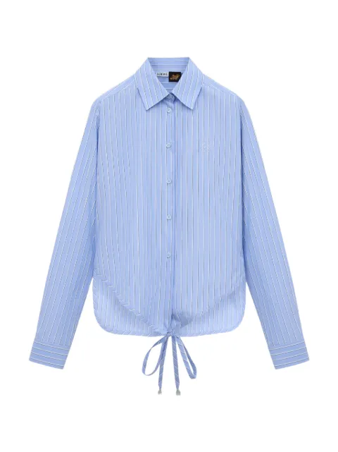 LOEWE camisa a rayas con lazo en la cintura