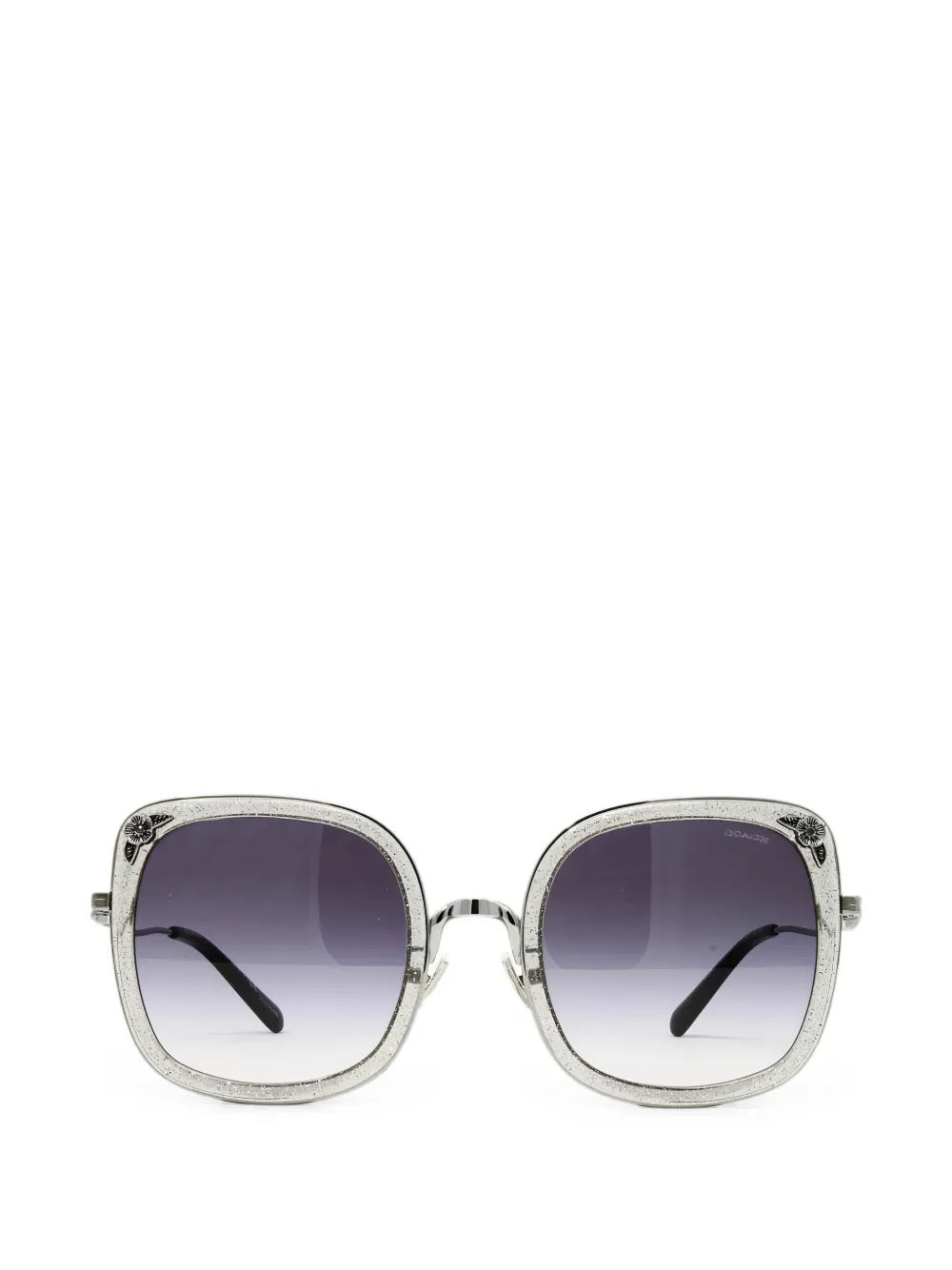 Coach glitter-effect floral-embellished sunglasses - Silber