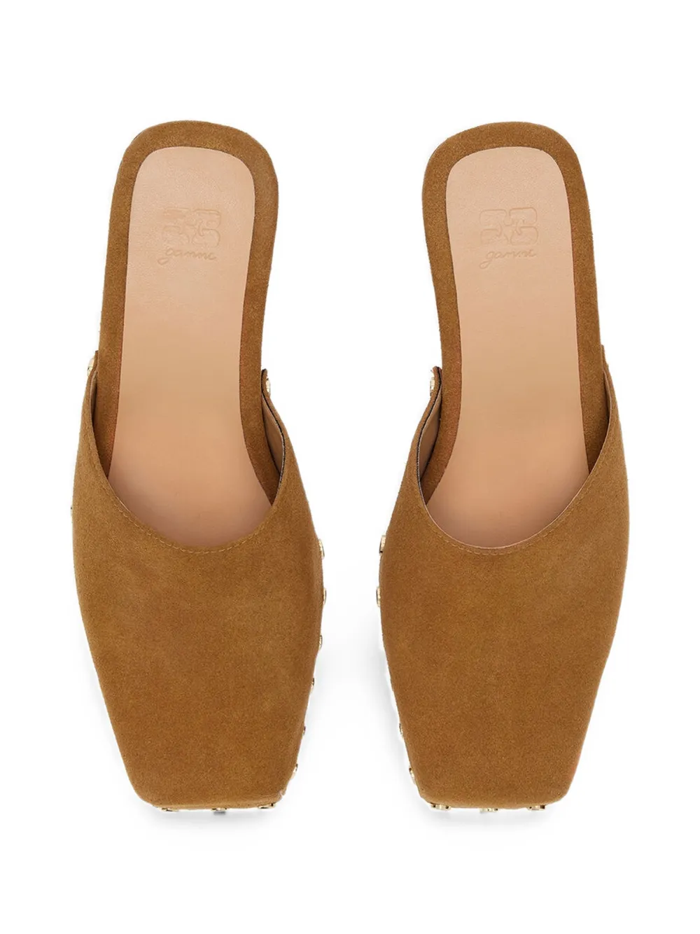 GANNI June studded-embellished mules Bruin