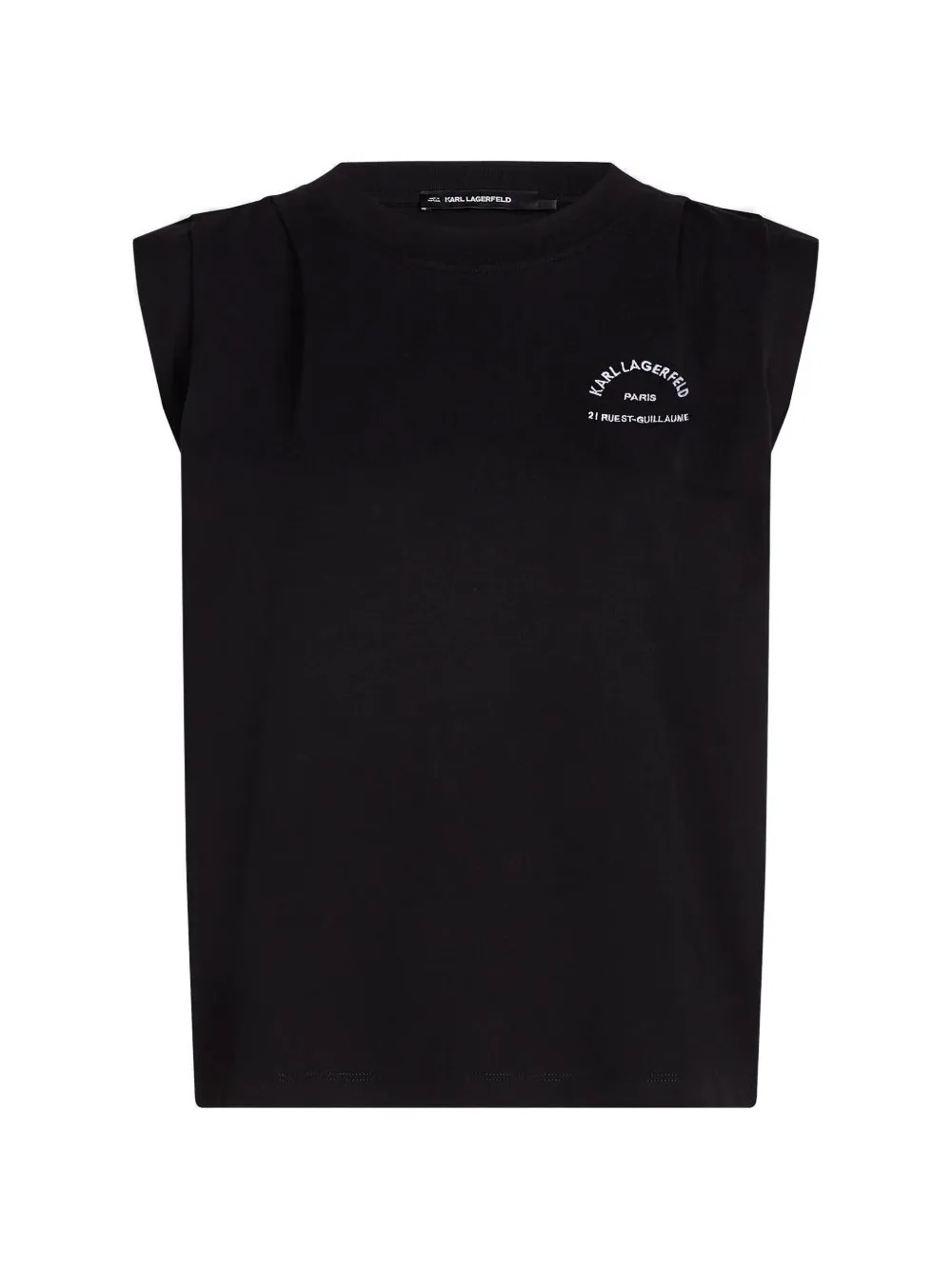 Karl Lagerfeld Rue St-Guillaume padded-shoulder T-shirt - Nero