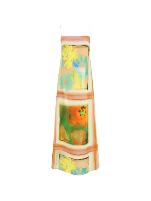 STAUD Laura floral-print linen maxi dress