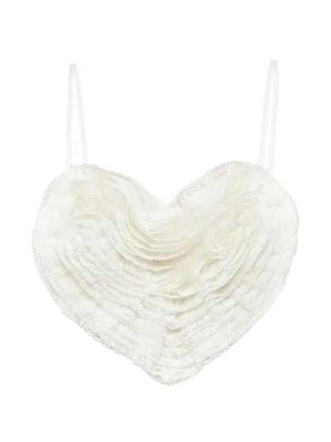 DSQUARED2 lace-trimmed ruffled top