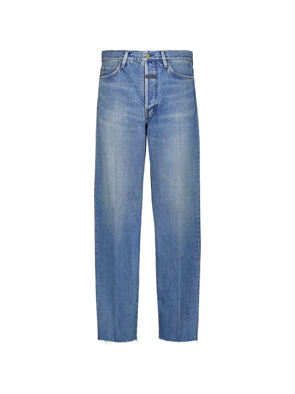 Fear Of God frayed-hem straight-leg jeans - Blau