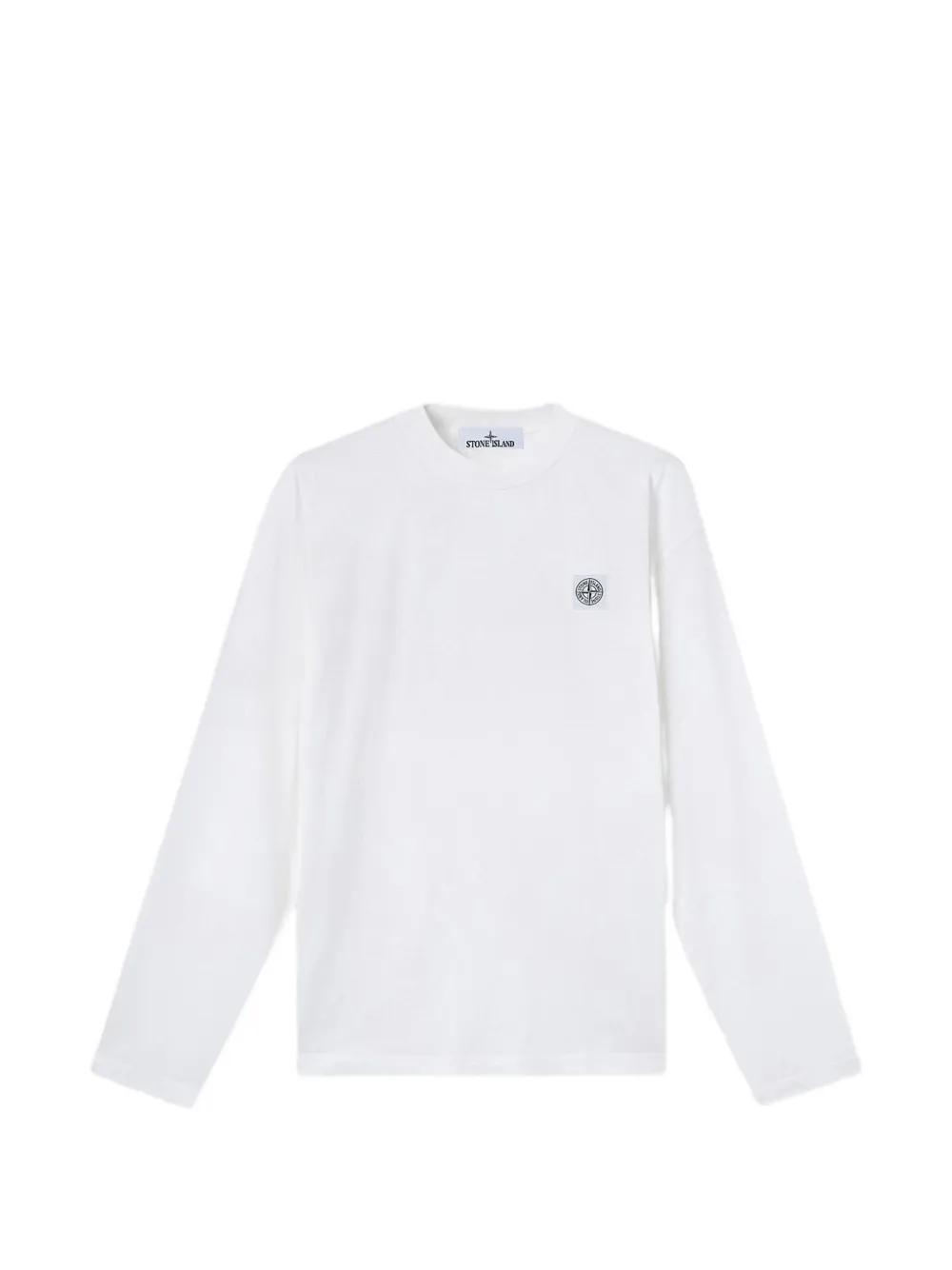 Stone Island T-shirt met logopatch en lange mouwen Wit
