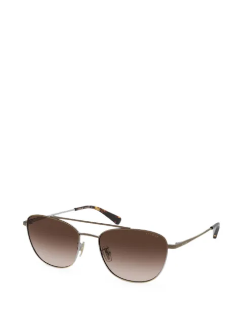 Coach double-bridge pilot-frame sunglasses