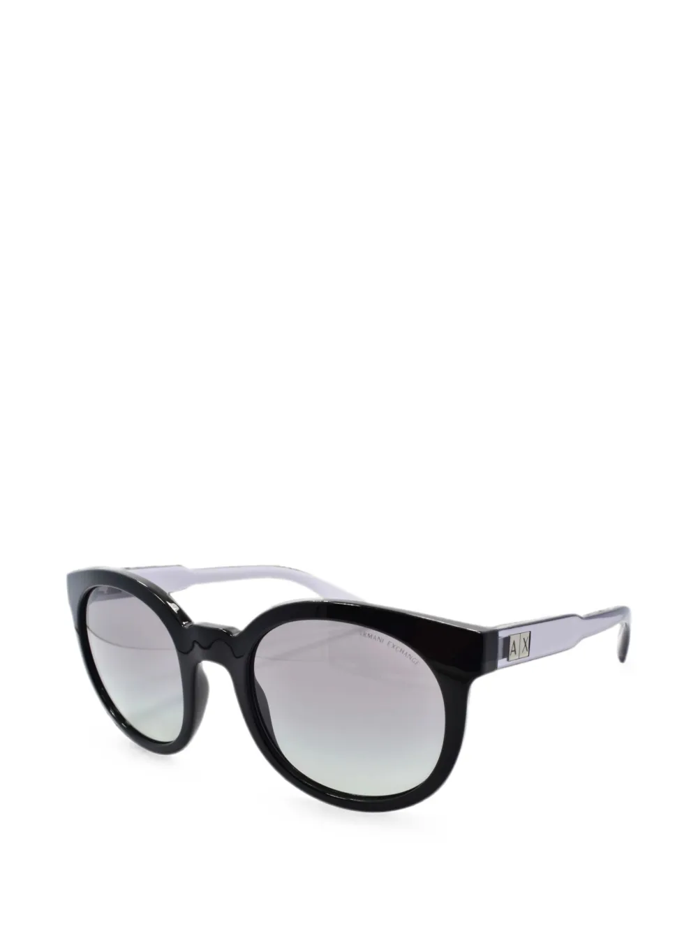 Armani Exchange Zonnebril met rond montuur Zwart