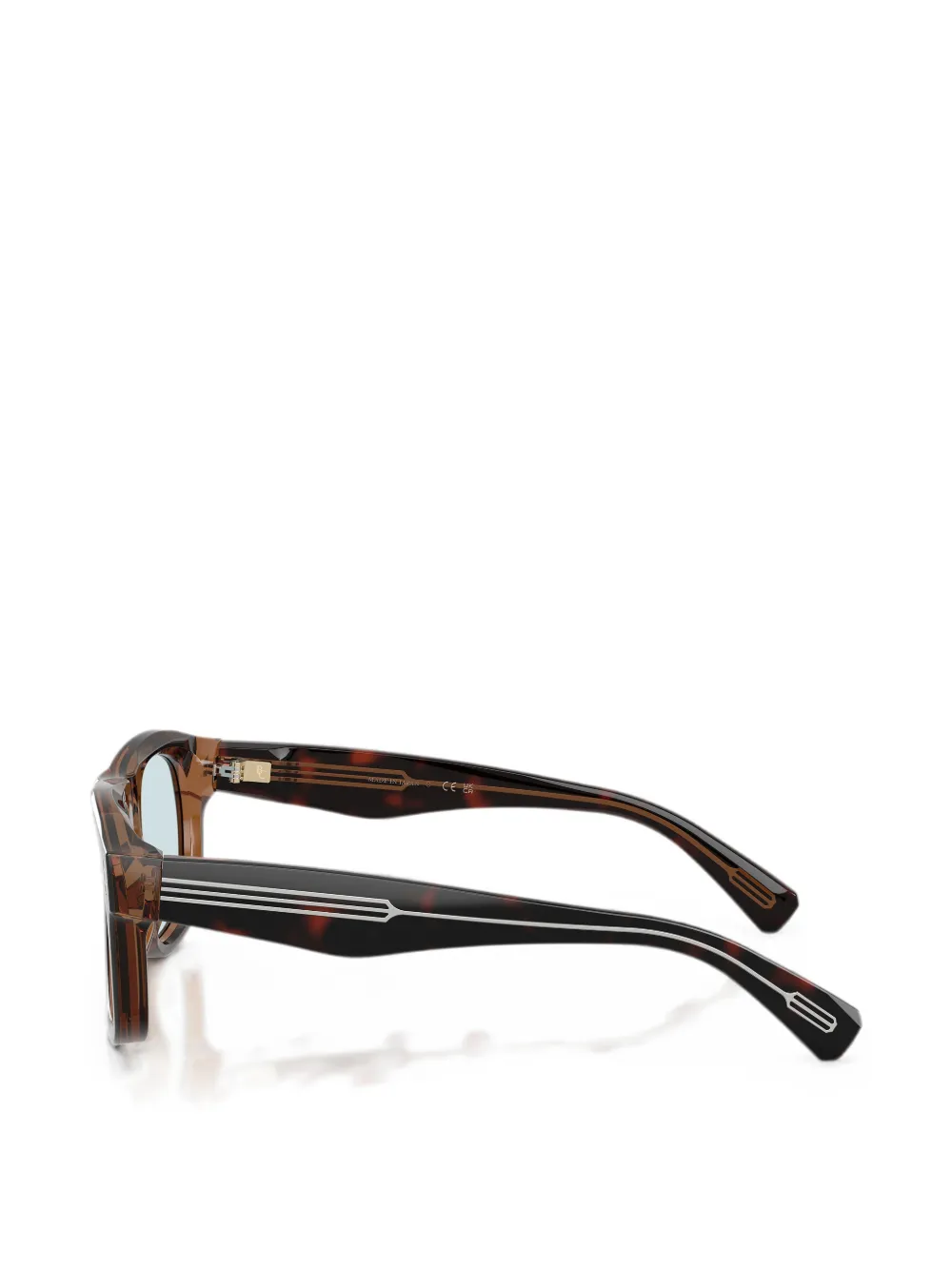 Brunello Cucinelli Zonnebril met schildpadschild-design Bruin