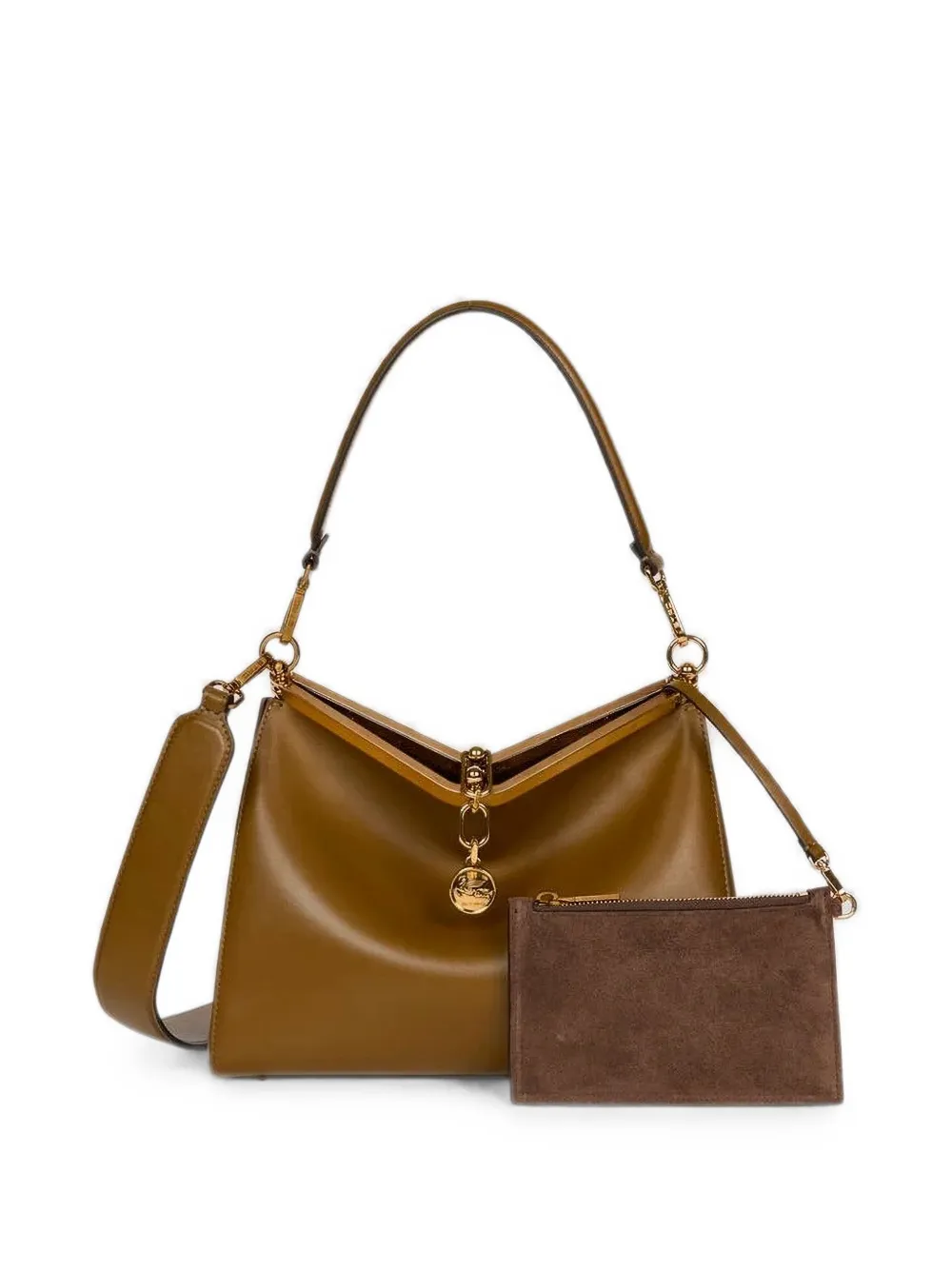 ETRO Vela raffia schoudertas Bruin