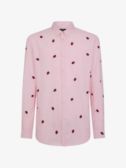 DSQUARED2 strawberry-embroidered shirt