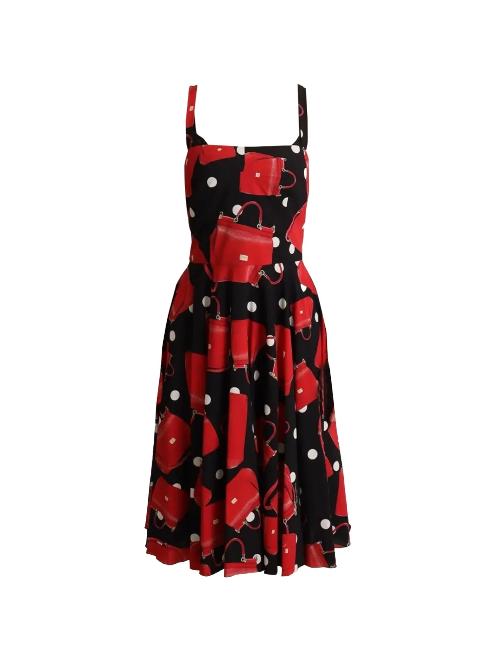 Dolce & Gabbana Abito midi a pois - Nero