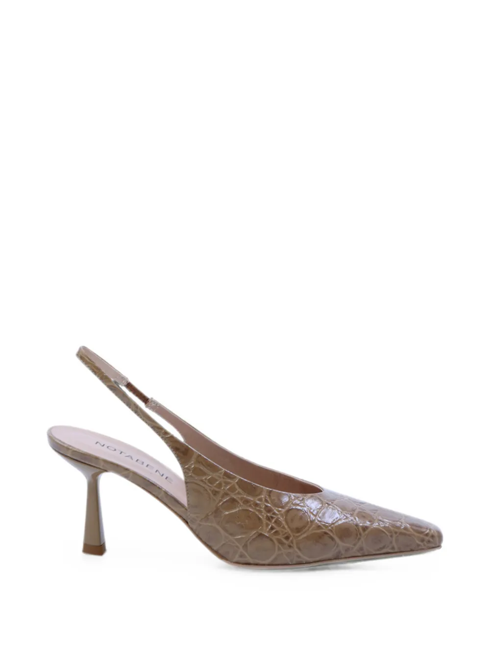 Notabene Emmely crocodile-embossed slingback pumps Beige
