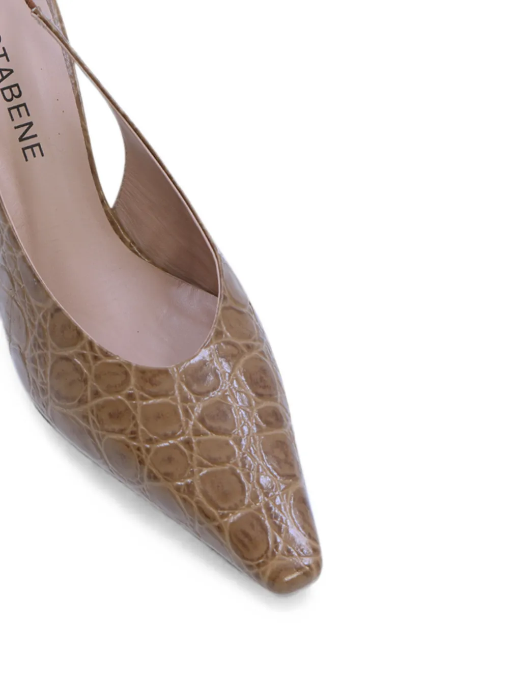 Notabene Emmely crocodile-embossed slingback pumps Beige