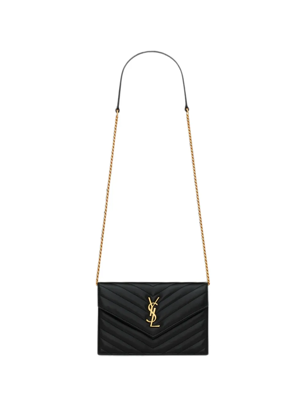 Saint Laurent Gesteppte Cassandre Clutch mit Zickzackmuster - Schwarz