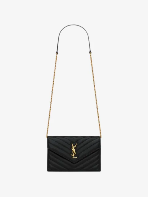 Saint Laurent Cassandre quilted chevron-pattern clutch bag