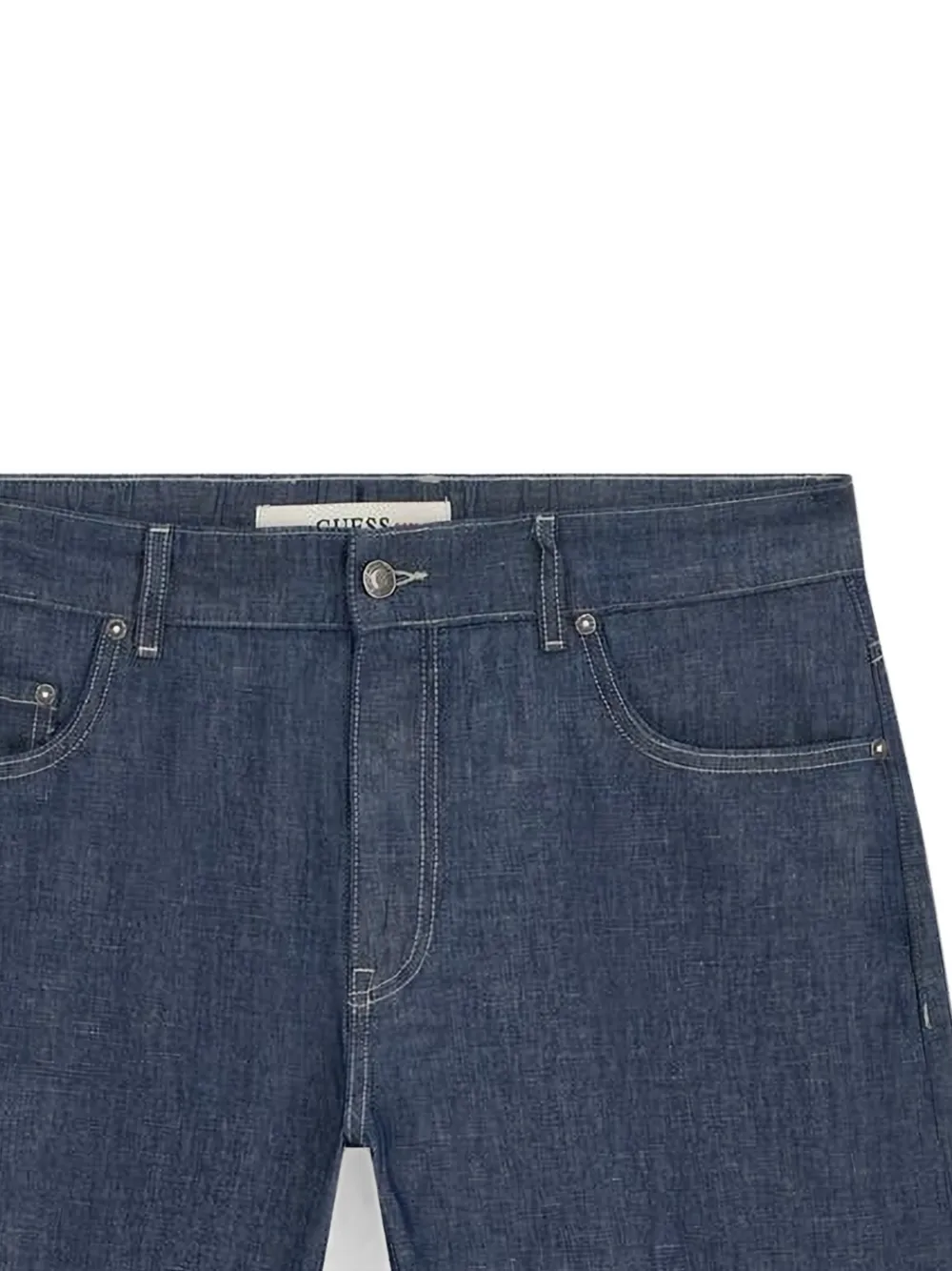 GUESS USA Denim shorts met logopatch Blauw