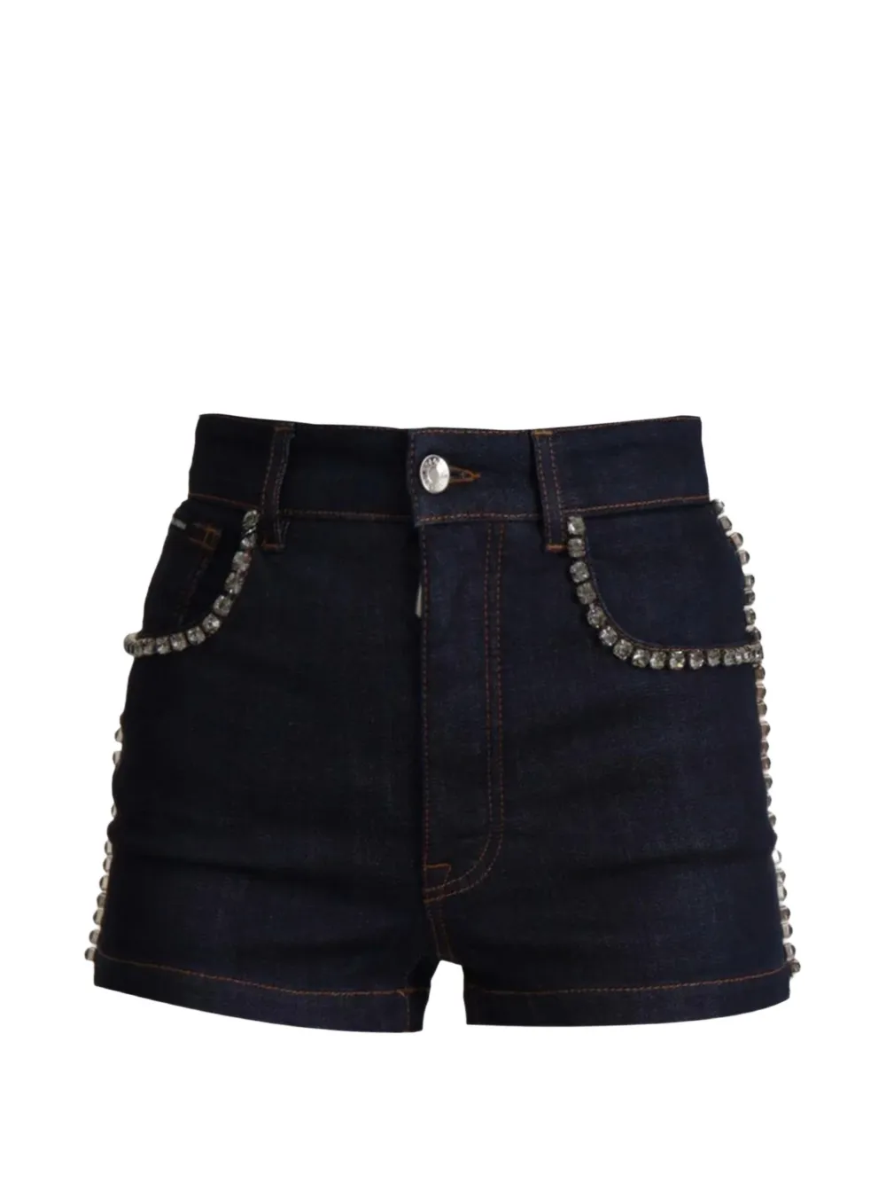 Dolce & Gabbana crystal-embellished denim shorts