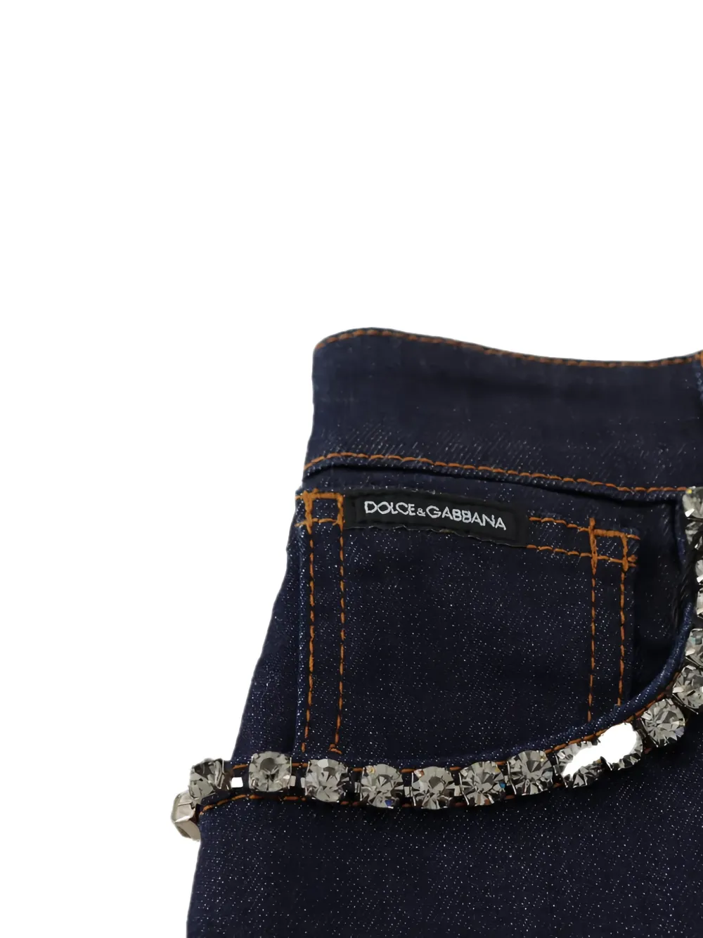 Dolce & Gabbana Spijkershorts verfraaid met kristal Blauw