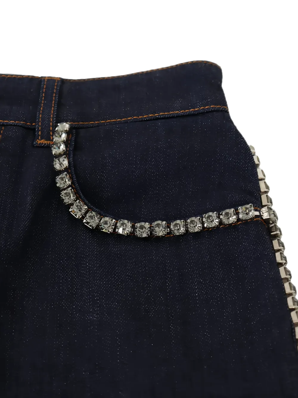 Dolce & Gabbana Spijkershorts verfraaid met kristal Blauw