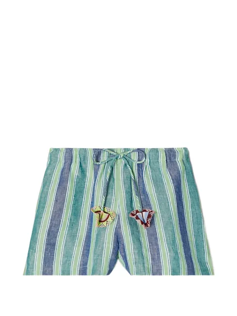 Tory Burch striped linen shorts