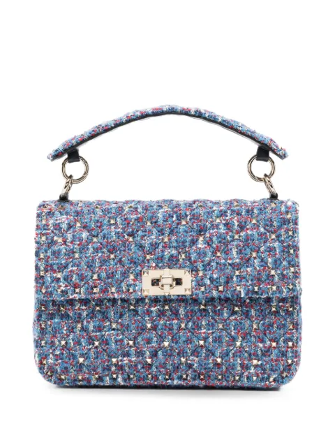 Valentino Garavani sac porté épaule Rockstud Spike médium en tweed
