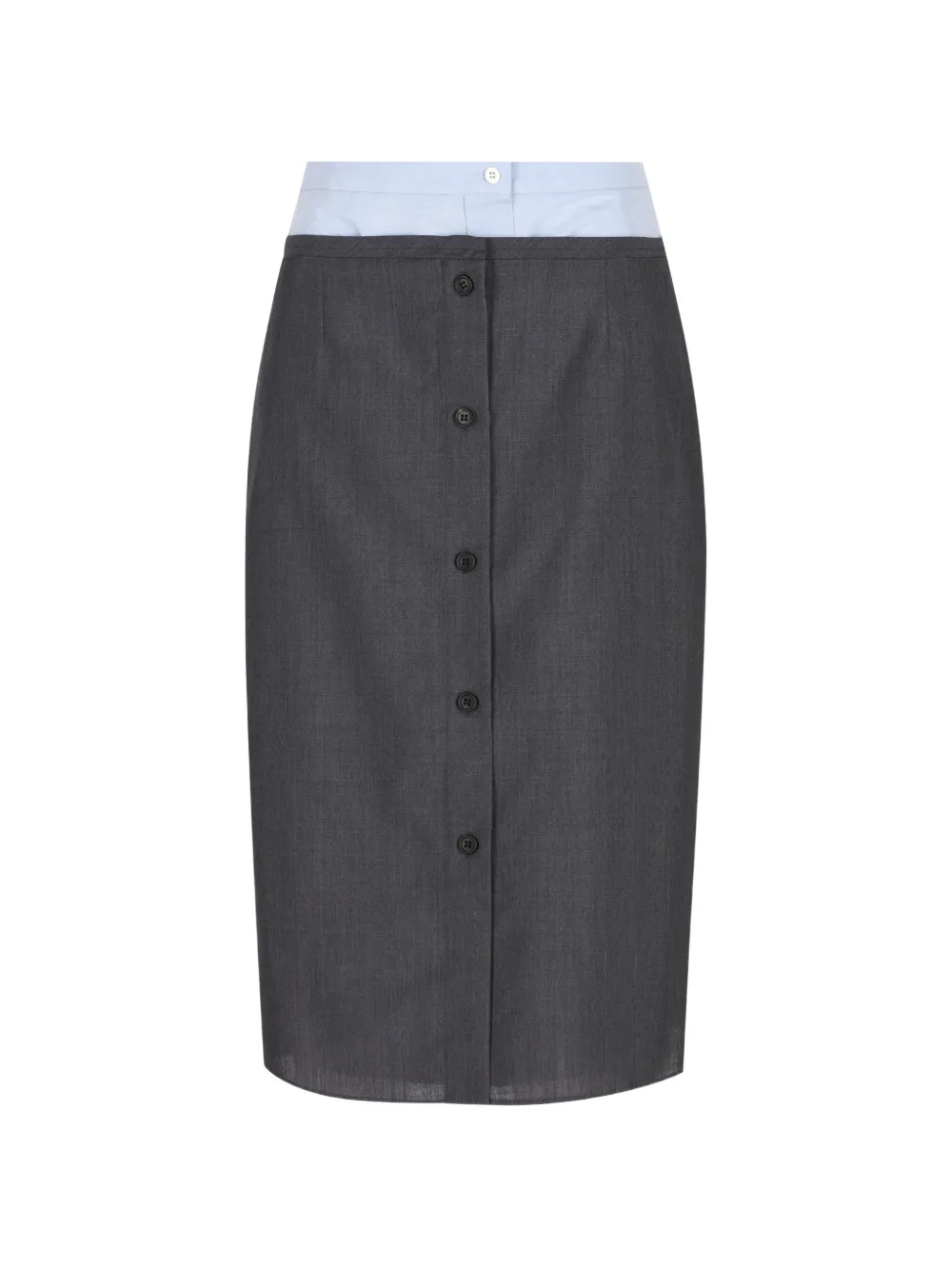 Prada button-down layered-effect midi skirt - Grigio