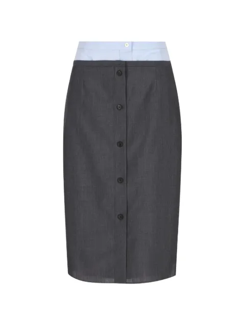Prada button-down layered-effect midi skirt