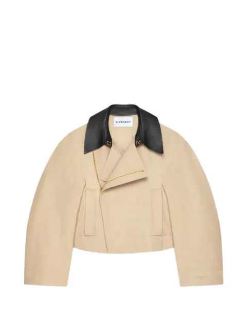 Givenchy leather-collar cropped jacket
