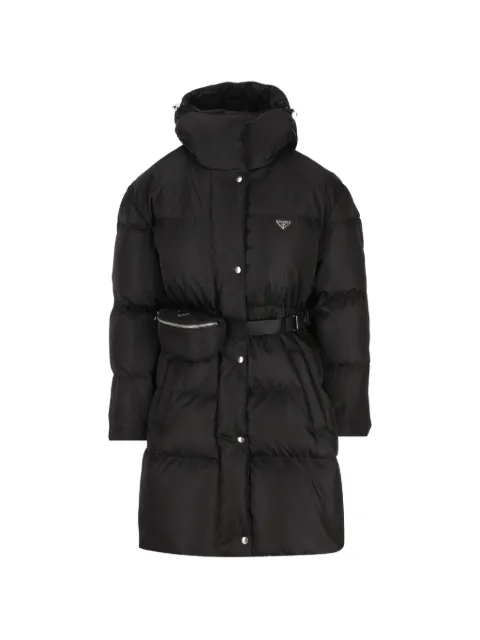Prada Re-Nylon belted padded coat