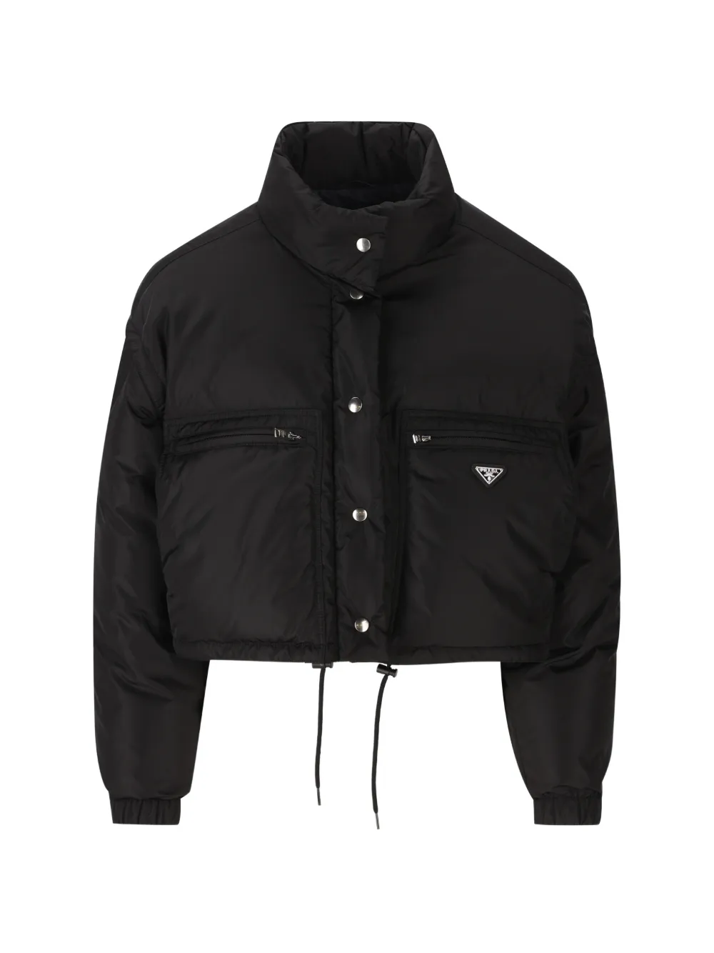 Prada Re-Nylon logo-plaque jacket - Schwarz