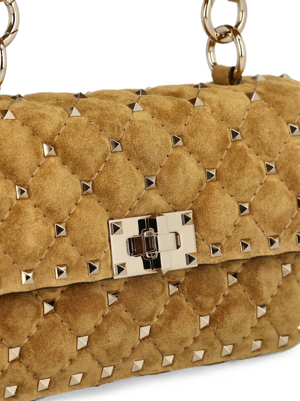 Valentino Garavani Kleine Garavani Rockstud Spike suède tas Beige