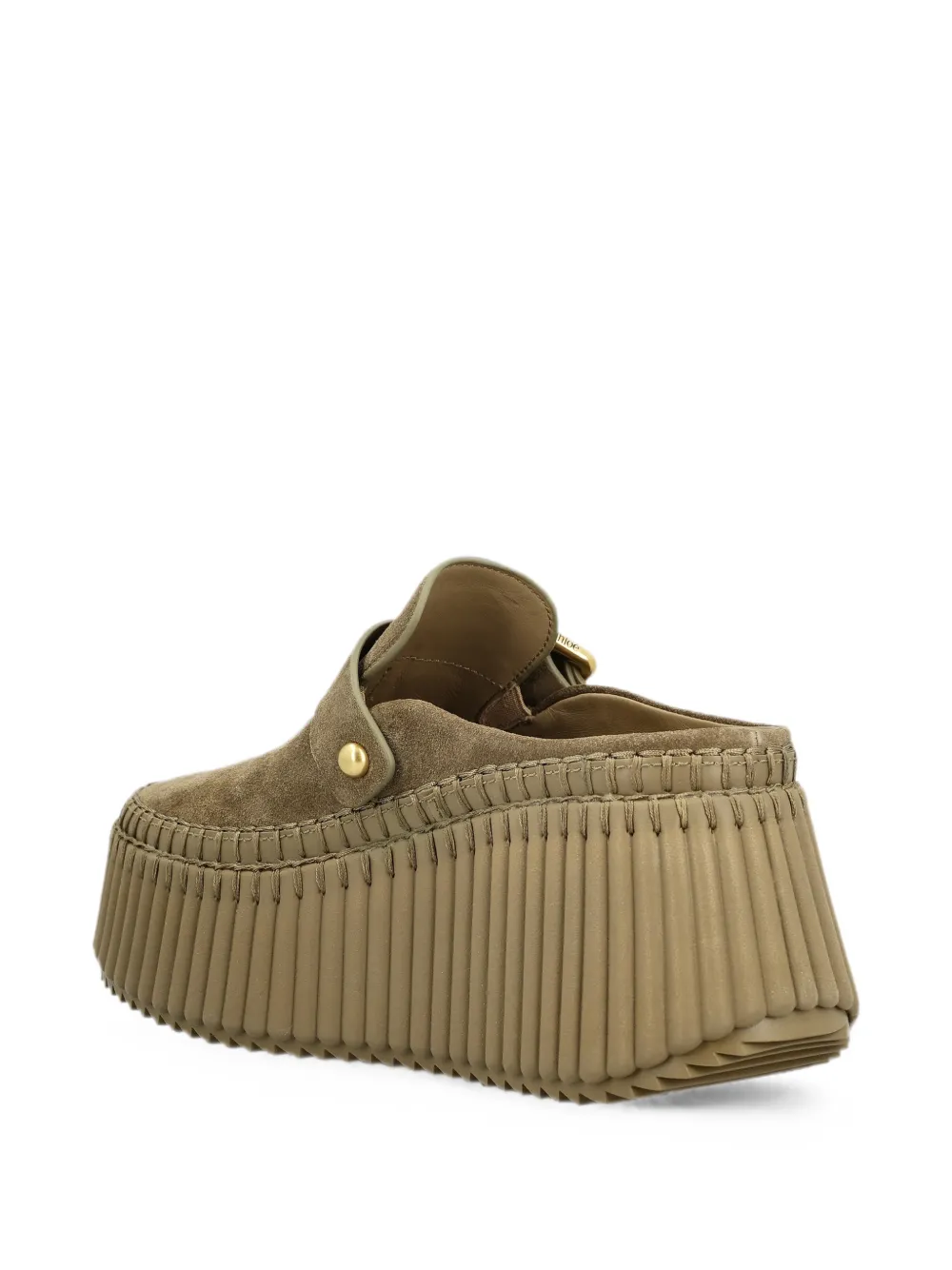Chloé Nama buckle saddle-stitched mules Beige
