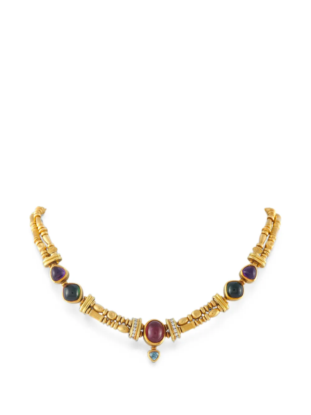 SeidenGang amethyst and tourmaline necklace - Gold