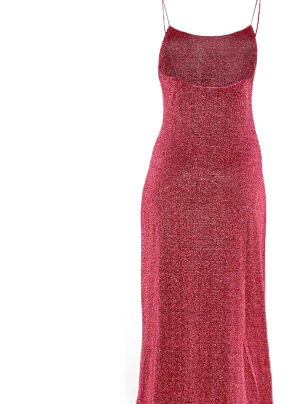 Oséree Maxi-jurk met metallic-effect en veren afwerking Rood