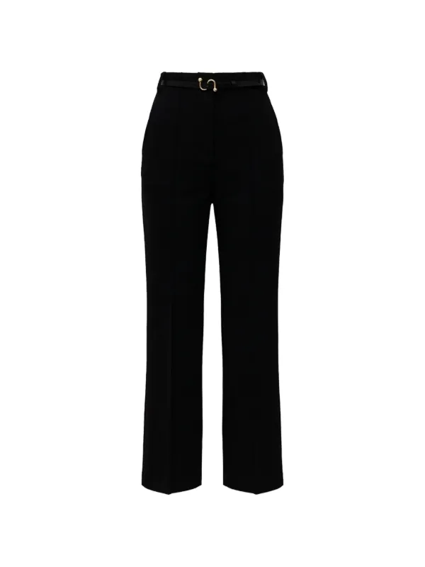 Sportmax Volonta High-waisted Wide-leg Trousers in Black