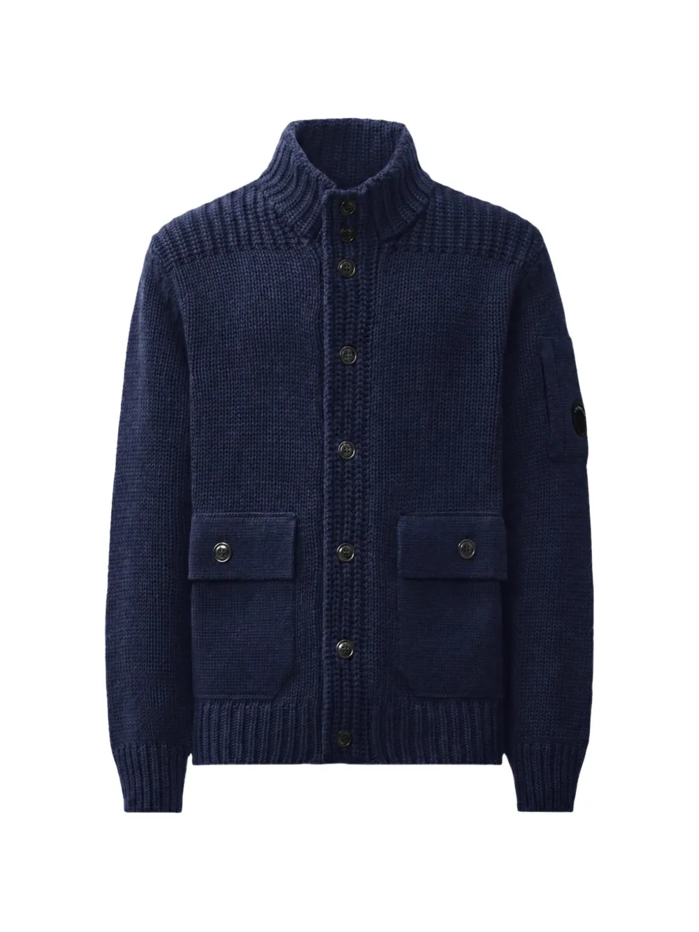 C.P. Company Lens-detail button-up cardigan - Blu