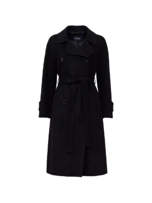 Max Mara ベルテッド ダブルコート | ブラック | FARFETCH JP