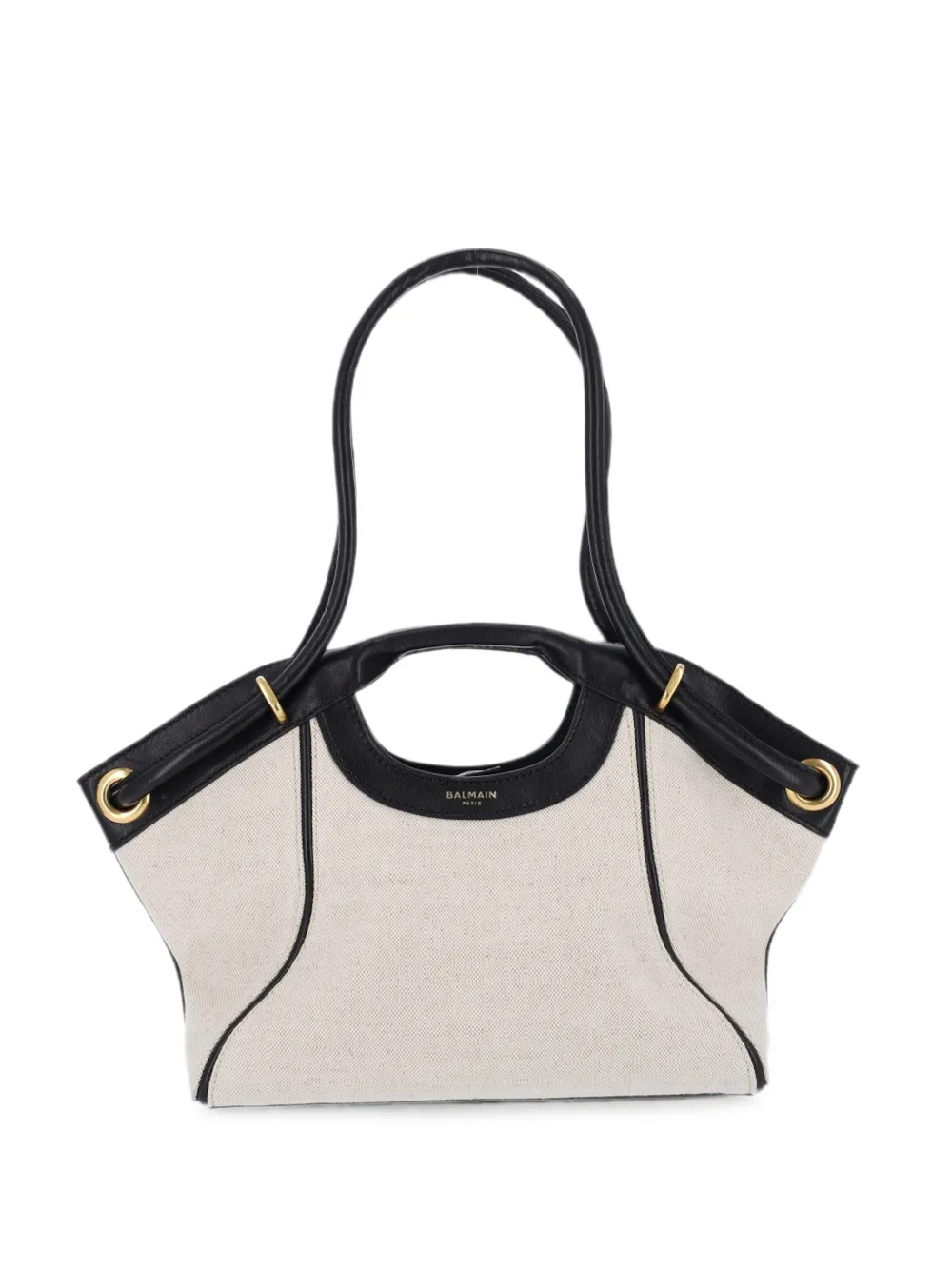 Balmain leather-trim canvas tote bag - Toni neutri