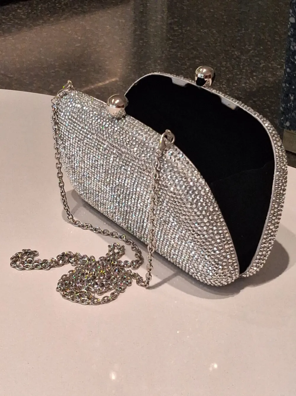 SERPUI Mia crossbodytas verfraaid met kristallen Zilver