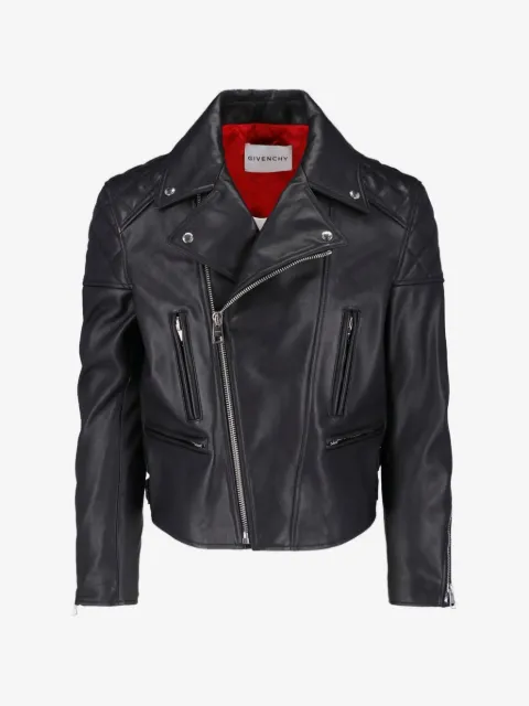 Givenchy quilted-shoulder leather jacket