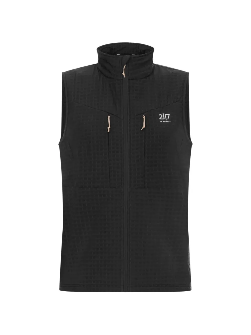 2117 of Sweden grid-pattern sleeveless gilet - Schwarz
