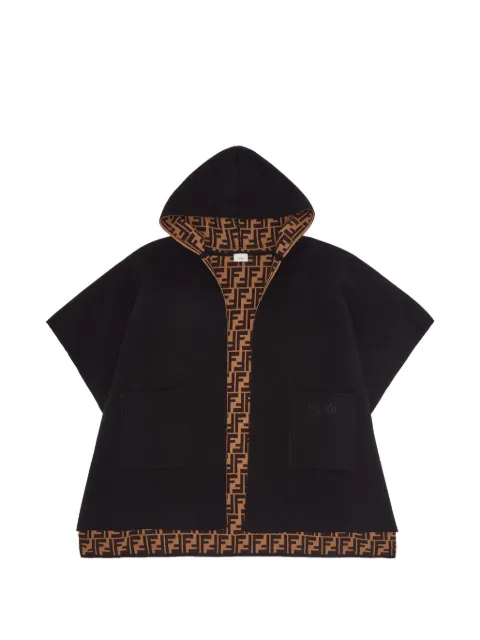 Fendi Kids FF logo-trim hooded cape