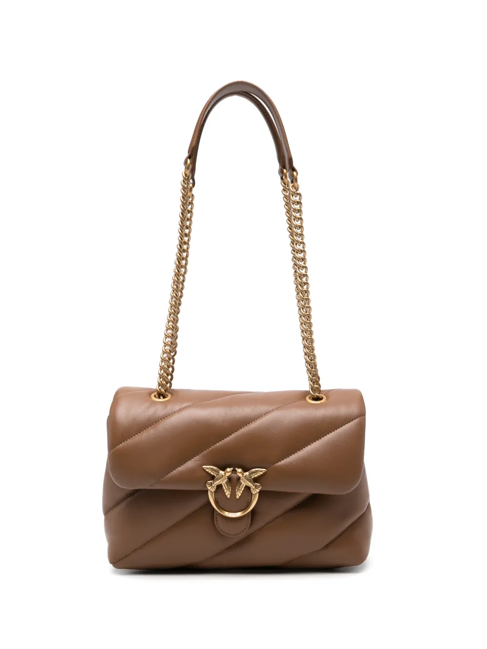 PINKO Love Birds quilted shoulder bag - Marrone