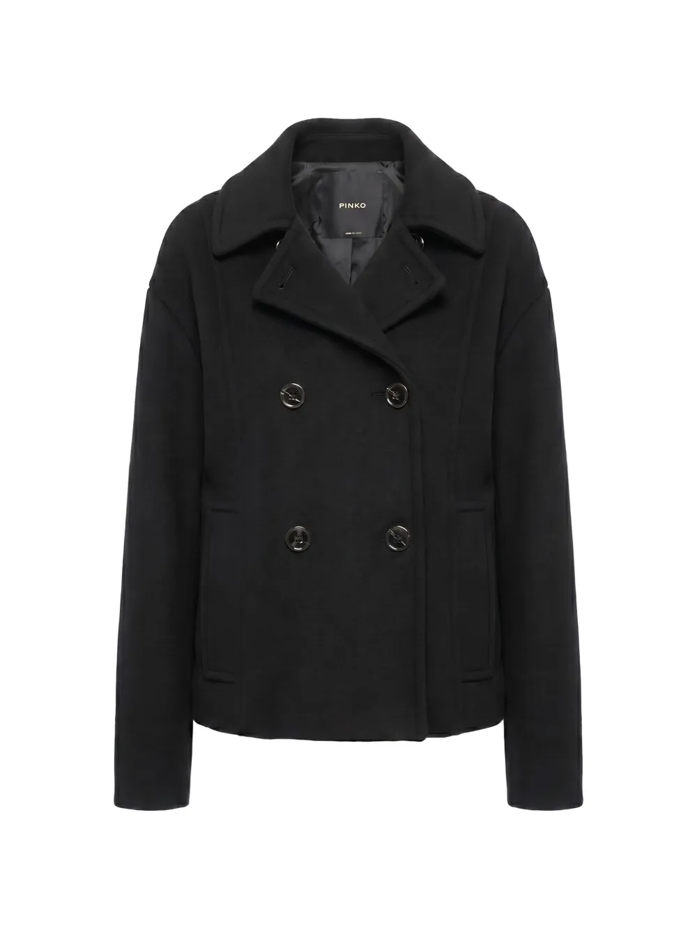 PINKO double-breasted wool coat - Schwarz