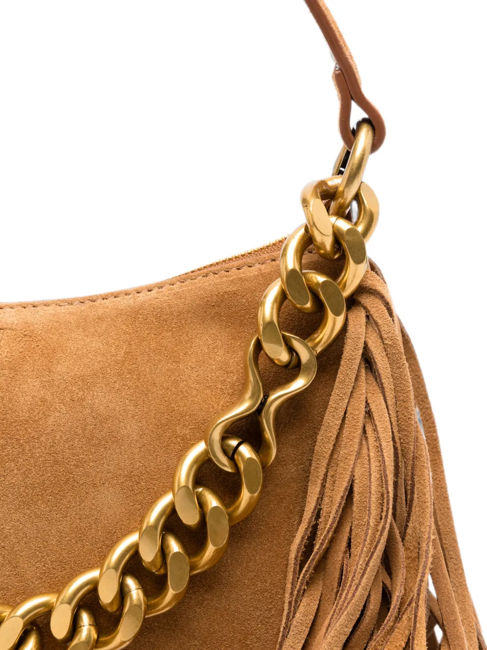 TWINSET Schoudertas met franje en schakelketting Bruin