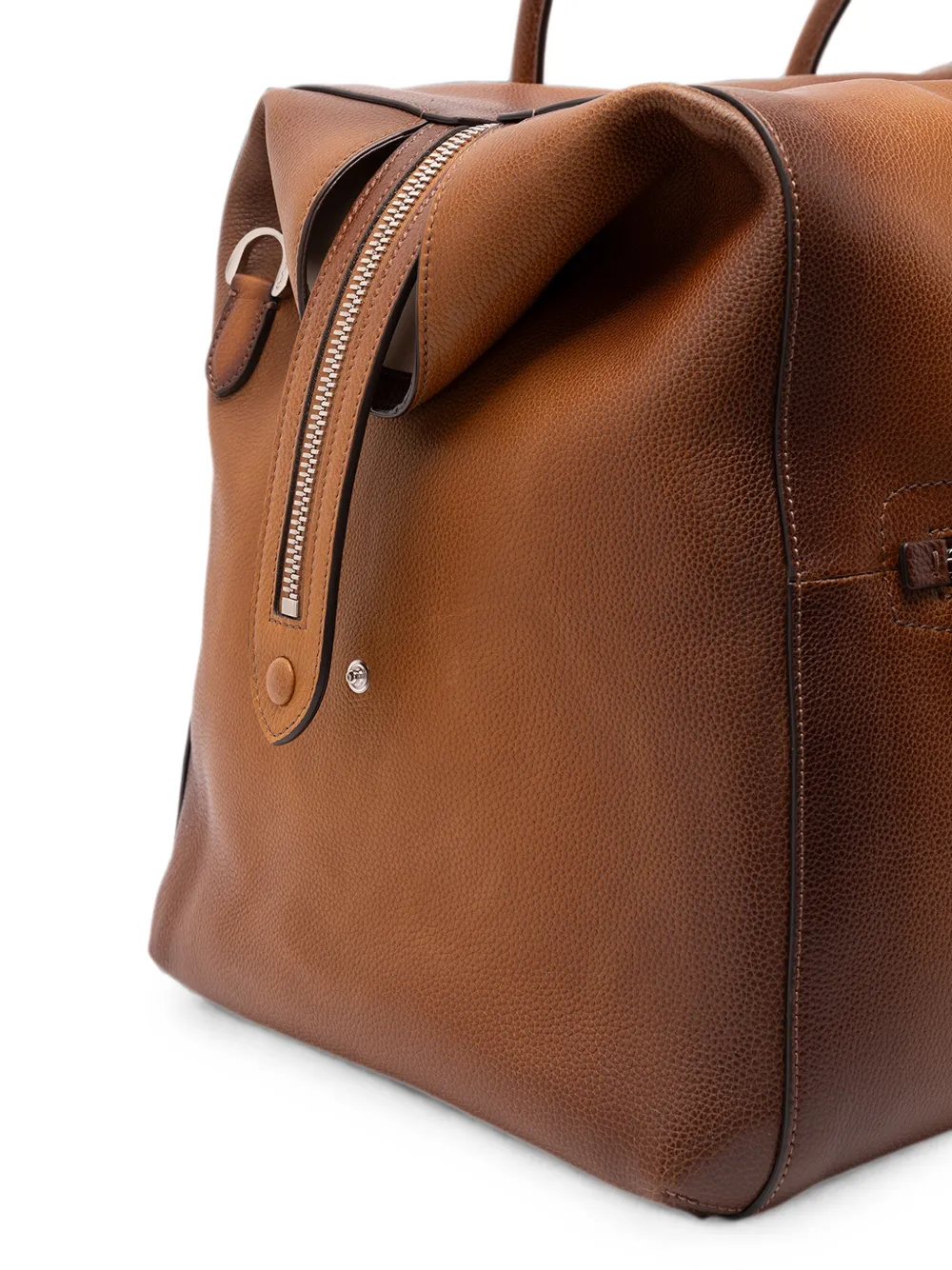 Santoni Shopper van bewerkt leer Bruin